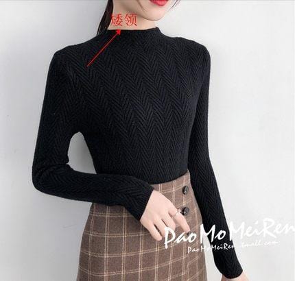 Underwear Woman Autumn and Winter 2020 New sweater Slim Bottom Shirt Long Sleeve Tight Knitted Shirt Thickening