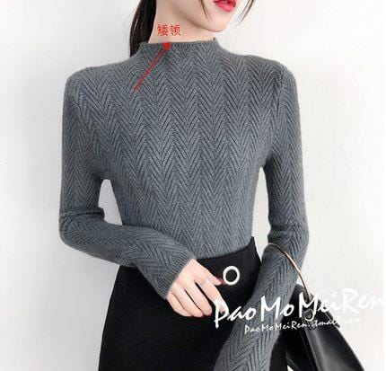 Underwear Woman Autumn and Winter 2020 New sweater Slim Bottom Shirt Long Sleeve Tight Knitted Shirt Thickening