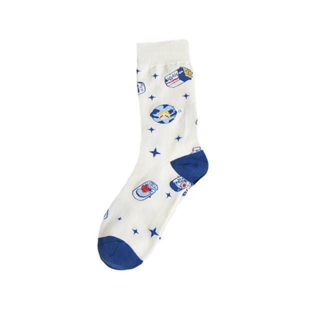 Chaussettes amusantes unisexes, style Harajuku, mode rue, fruits fantaisie, art animal, homme, chaussettes en coton, mignonnes et heureuses, longues chaussettes meias