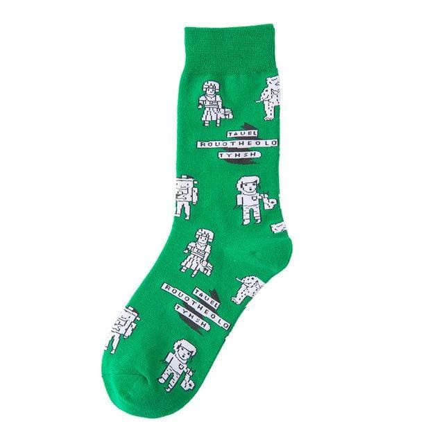 Chaussettes amusantes unisexes, style Harajuku, mode rue, fruits fantaisie, art animal, homme, chaussettes en coton, mignonnes et heureuses, longues chaussettes meias