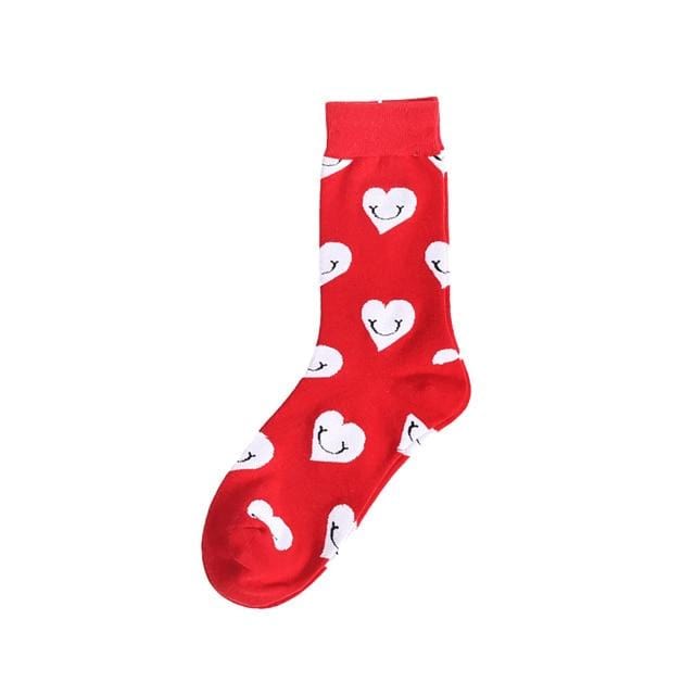 Chaussettes amusantes unisexes, style Harajuku, mode rue, fruits fantaisie, art animal, homme, chaussettes en coton, mignonnes et heureuses, longues chaussettes meias