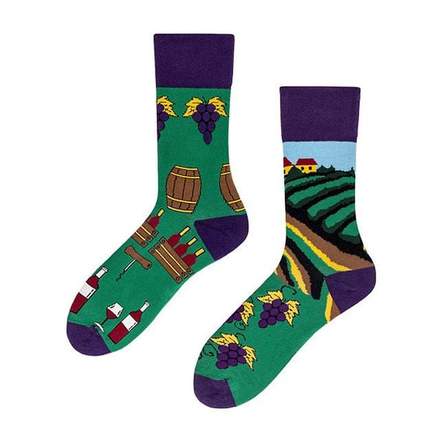 1 Paar männliche Crew-Socken, Herren-Freizeitsocken, Baumwolle, einzigartiges Cartoon-Tier, lustig, niedlich, cool, Unisex-Socken, mittellange asymmetrische AB-Socken