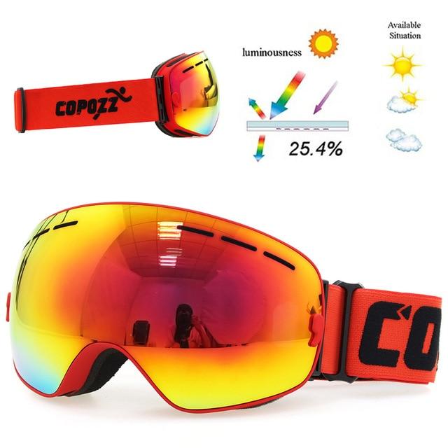 COPOZZ Brand Ski Goggles Men Women Snowboard Goggles Glasses for Skiing UV400 Protection Snow Skiing Glasses Anti-fog Ski Mask