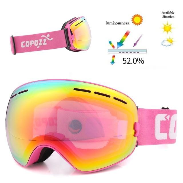 COPOZZ Brand Ski Goggles Men Women Snowboard Goggles Glasses for Skiing UV400 Protection Snow Skiing Glasses Anti-fog Ski Mask