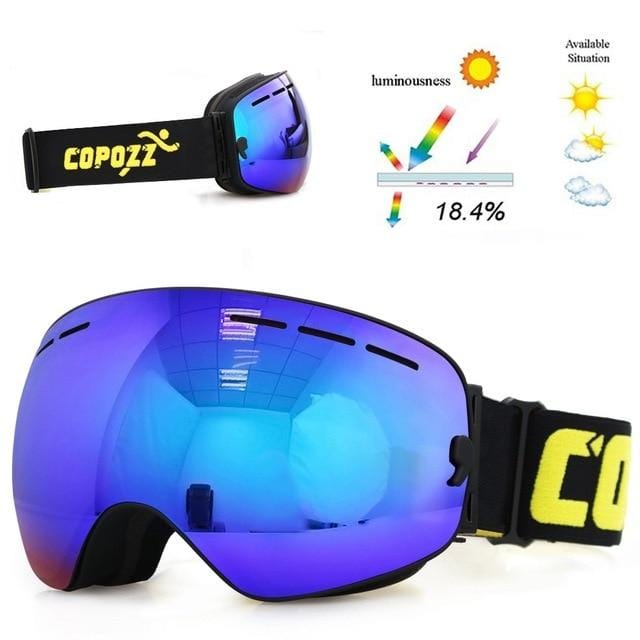 COPOZZ Brand Ski Goggles Men Women Snowboard Goggles Glasses for Skiing UV400 Protection Snow Skiing Glasses Anti-fog Ski Mask