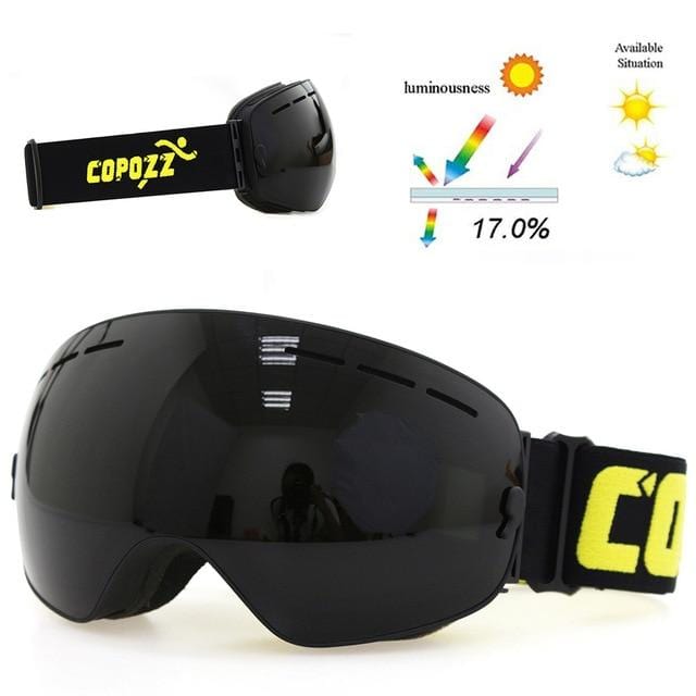 COPOZZ Brand Ski Goggles Men Women Snowboard Goggles Glasses for Skiing UV400 Protection Snow Skiing Glasses Anti-fog Ski Mask