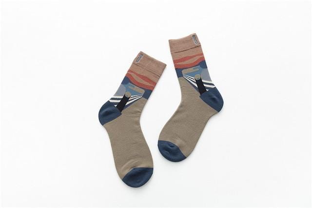 Unisex Malerei Stil Männer Socken 100 Baumwolle Harajuku Bunte Volle Socken Männer 1 Paar Geschenke Größe 35-43