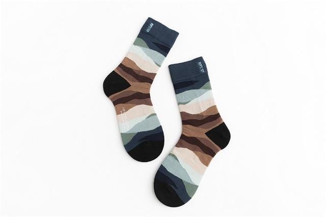 Unisex Painting Style Men Socks 100 Cotton Harajuku Colorful Full Socks Men 1 Pair Gifts Size 35-43