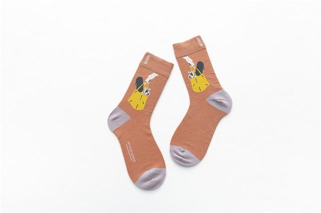 Unisex Malerei Stil Männer Socken 100 Baumwolle Harajuku Bunte Volle Socken Männer 1 Paar Geschenke Größe 35-43