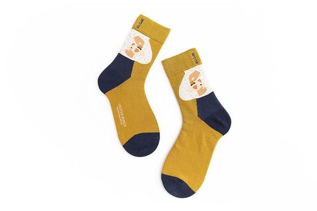 Chaussettes unisexes Style peinture pour hommes, 100 coton, chaussettes complètes colorées Harajuku, 1 paire, cadeaux, taille 35-43