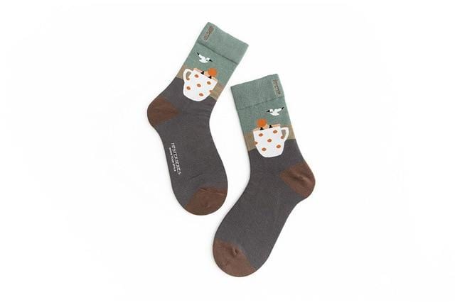 Unisex Painting Style Men Socks 100 Cotton Harajuku Colorful Full Socks Men 1 Pair Gifts Size 35-43