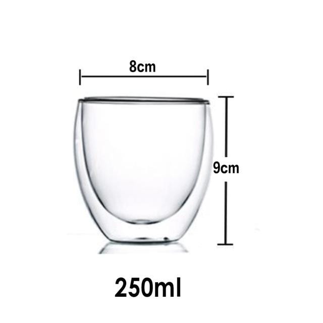 Heat Resistant Double Wall Glass Coffee/Tea Cups And Mugs Travel Double Coffee Mugs With The Handle Mugs Drinking Shot Glasses