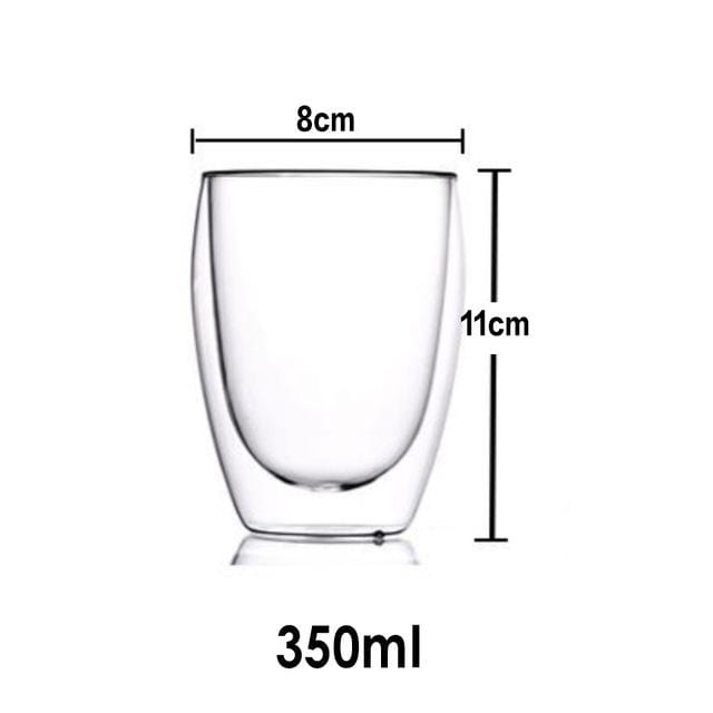 Heat Resistant Double Wall Glass Coffee/Tea Cups And Mugs Travel Double Coffee Mugs With The Handle Mugs Drinking Shot Glasses