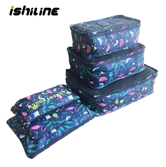 6pcs/set Travel Organizer Storage Bags Portable Luggage Organizer Clothes Tidy Pouch Suitcase Packing Laundry Bag Storage Case