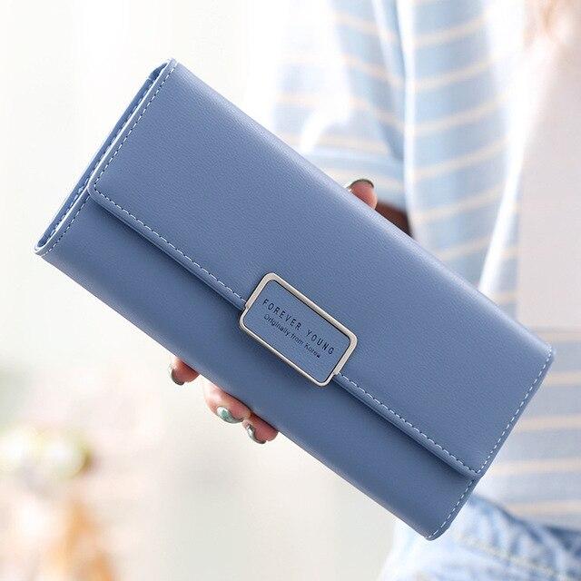 aliwood High Quality 3 Fold Women's Wallet Brand PU Leather Long Purse Clutch Coin Purse Phone Pocket Card Holder Large Capacity