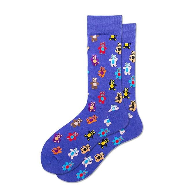 Mode unisexe Hip Hop hommes chaussettes heureuses automne avec des Fruits et image de dessin animé chaussettes Cool coton peigné pour les amoureux Meias 404