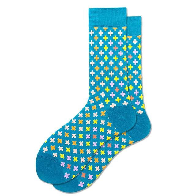 Mode unisexe Hip Hop hommes chaussettes heureuses automne avec des Fruits et image de dessin animé chaussettes Cool coton peigné pour les amoureux Meias 404