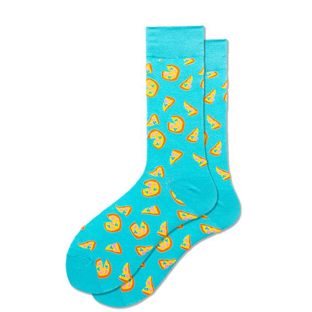 Mode unisexe Hip Hop hommes chaussettes heureuses automne avec des Fruits et image de dessin animé chaussettes Cool coton peigné pour les amoureux Meias 404