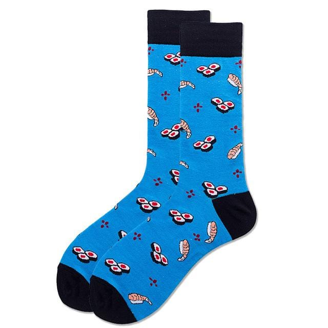 Mode unisexe Hip Hop hommes chaussettes heureuses automne avec des Fruits et image de dessin animé chaussettes Cool coton peigné pour les amoureux Meias 404