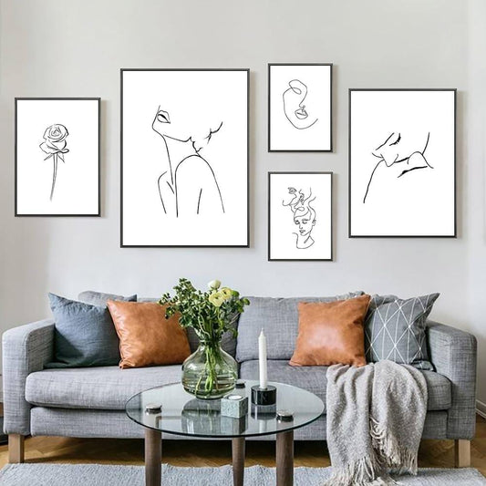 Lines Poster Woman Painting Sketch Wall Art Line Drawing Paintings Modern Art Canvas Nordic Abstract Picture Minimalist Poster