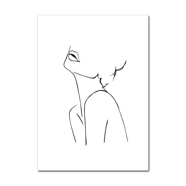 Lines Poster Woman Painting Sketch Wall Art Line Drawing Paintings Modern Art Canvas Nordic Abstract Picture Minimalist Poster