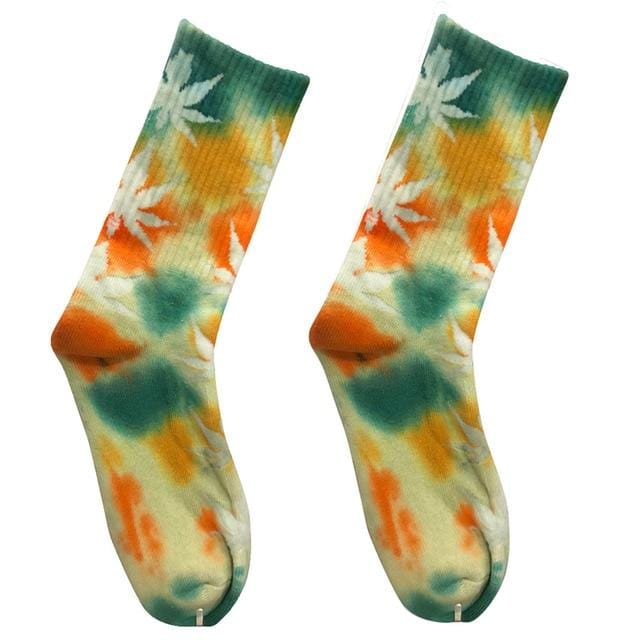 Chaussettes de Skateboard colorées unisexes pour hommes, nouveauté, teinture par nouage, chaussettes hip hop Harajuku en coton, chaussettes longues pour Couple ethnique Meias