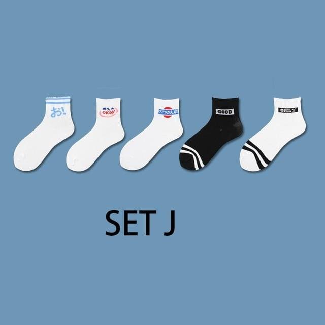 Ins Stil Lustige Tier Gemusterte Frauen Kurze Set Socken 5 Pairs Cartoon Ulzzang Baumwolle Ankle Atmungs Weibliche Harajuku Coole Sox