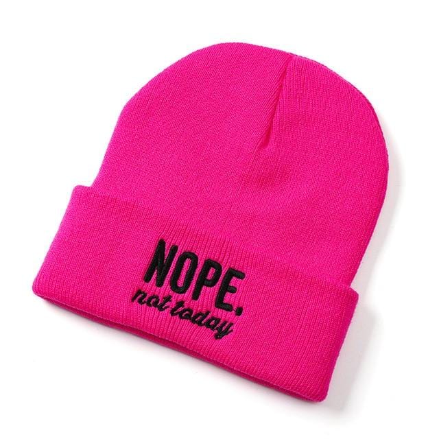 NOPE NOT TODAY Embroidered men's and women's hats outdoor knittedbeanie autumn and winter caps