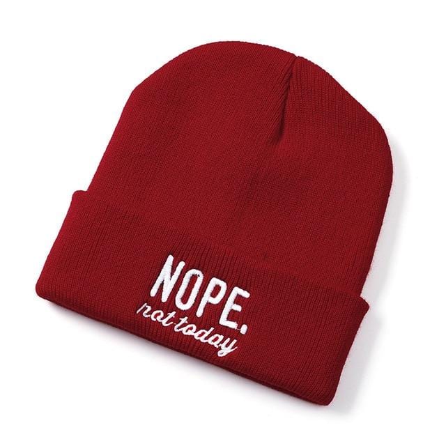 NOPE NOT TODAY Embroidered men's and women's hats outdoor knittedbeanie autumn and winter caps