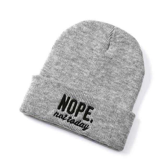 NOPE NOT TODAY Embroidered men's and women's hats outdoor knittedbeanie autumn and winter caps