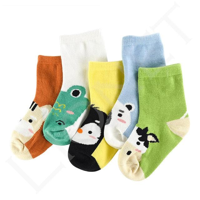 5Pair/lot Soft Cotton Kids Socks Baby Mesh Breathable Cartoon Boys Girls Sock Autumn Winter for Children Gifts Toddler Clothes