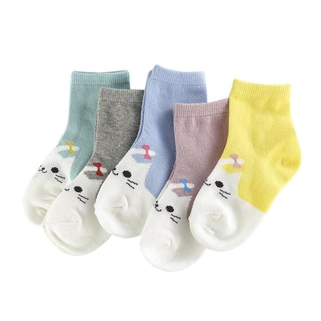 5Pair/lot Soft Cotton Kids Socks Baby Mesh Breathable Cartoon Boys Girls Sock Autumn Winter for Children Gifts Toddler Clothes