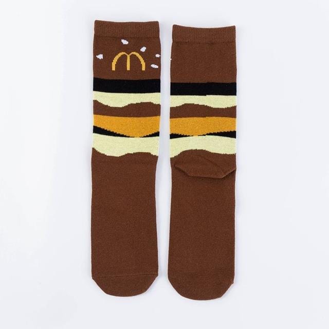 Femmes chaussettes drôle mignon dessin animé Fruits banane avocat citron oeuf Cookie beignets nourriture heureux japonais Harajuku skateboard chaussettes