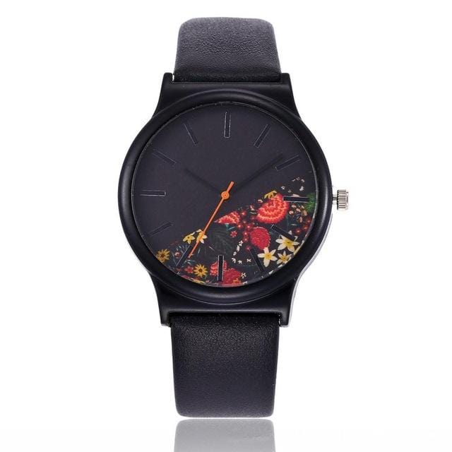 2018 Montre fleur noire femmes montres dames marque de luxe célèbre Femme horloge Montre à Quartz poignet Relogio Feminino Montre Femme