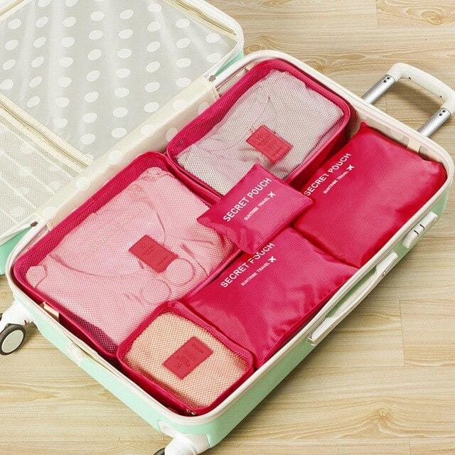 6PCS/Set High Quality Oxford Cloth Travel Luggage Organizer Bag Women Men Packing Cube for Clothing Wardrobe Suitcase Tidy Pouch