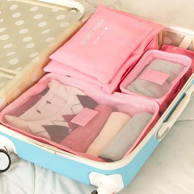 6PCS/Set High Quality Oxford Cloth Travel Luggage Organizer Bag Women Men Packing Cube for Clothing Wardrobe Suitcase Tidy Pouch