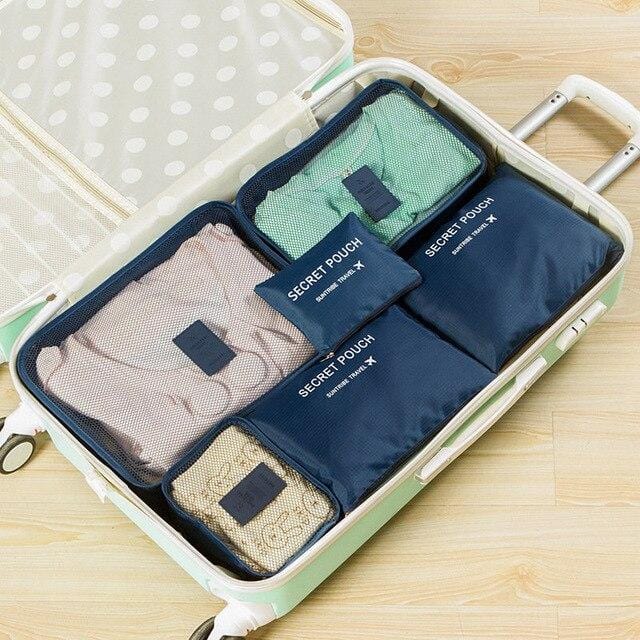 6PCS/Set High Quality Oxford Cloth Travel Luggage Organizer Bag Women Men Packing Cube for Clothing Wardrobe Suitcase Tidy Pouch