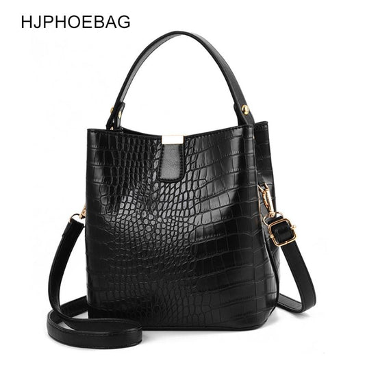 HJPHOEBAG fashion Crocodile Crossbody Bag For Women Shoulder Bag Designer Women Bags Luxury PU Leather Bag Bucket Handbag YC254