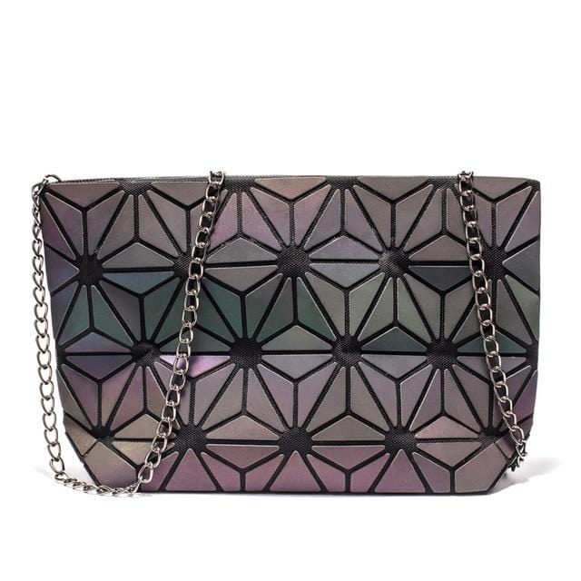 Mode petite chaîne sacs à main sac femmes géométrie lumineuse sacs à bandoulière pour femme plaine pliante sacs de messager pochette sac bolso