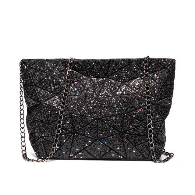 Mode petite chaîne sacs à main sac femmes géométrie lumineuse sacs à bandoulière pour femme plaine pliante sacs de messager pochette sac bolso