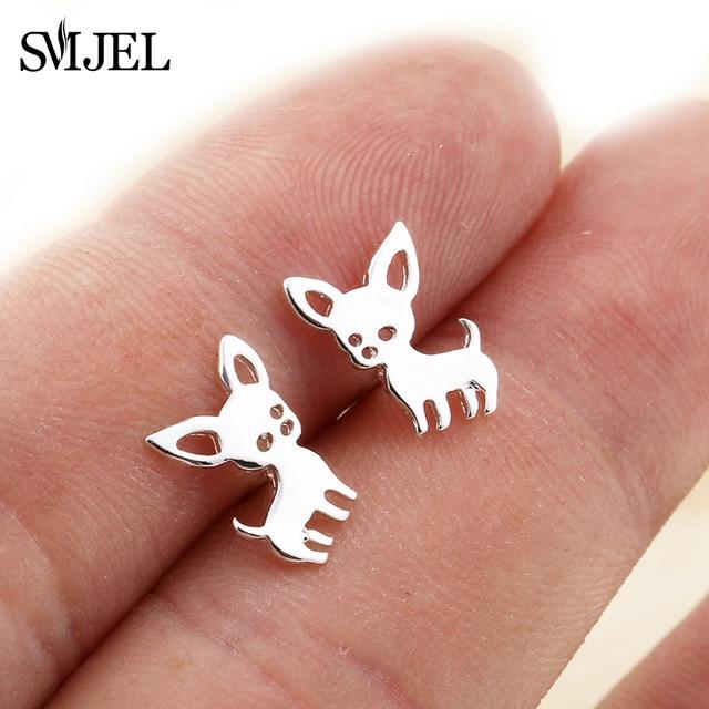 SMJEL – boucles d'oreilles Mickey en acier inoxydable pour femmes et filles, minimaliste, renard, chat, hérisson, bijoux, accessoires animaux, cadeaux