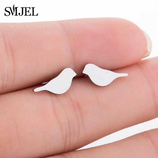 SMJEL – boucles d'oreilles Mickey en acier inoxydable pour femmes et filles, minimaliste, renard, chat, hérisson, bijoux, accessoires animaux, cadeaux