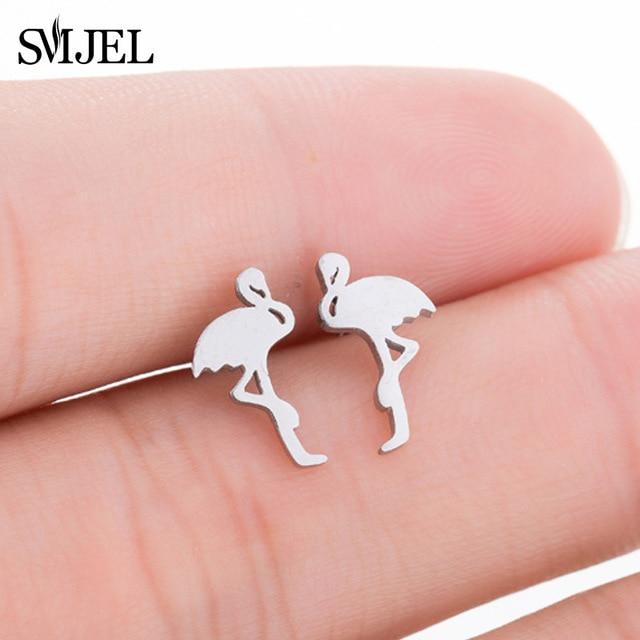 SMJEL – boucles d'oreilles Mickey en acier inoxydable pour femmes et filles, minimaliste, renard, chat, hérisson, bijoux, accessoires animaux, cadeaux