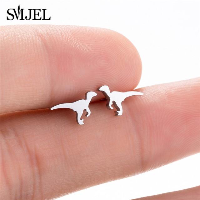 SMJEL – boucles d'oreilles Mickey en acier inoxydable pour femmes et filles, minimaliste, renard, chat, hérisson, bijoux, accessoires animaux, cadeaux