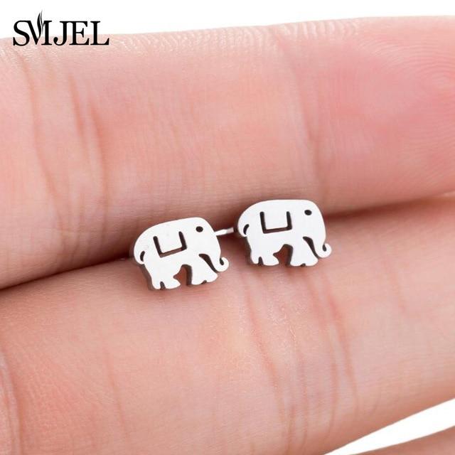 SMJEL – boucles d'oreilles Mickey en acier inoxydable pour femmes et filles, minimaliste, renard, chat, hérisson, bijoux, accessoires animaux, cadeaux