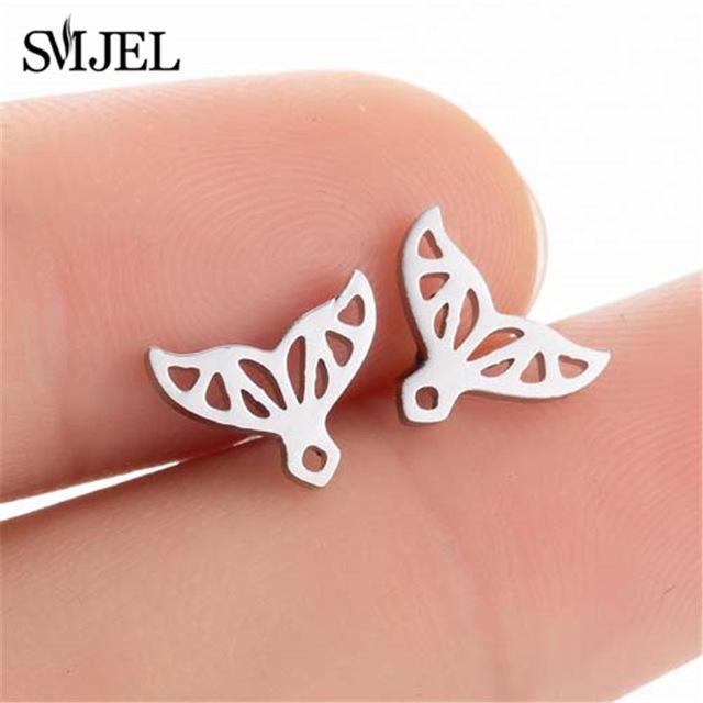 SMJEL – boucles d'oreilles Mickey en acier inoxydable pour femmes et filles, minimaliste, renard, chat, hérisson, bijoux, accessoires animaux, cadeaux