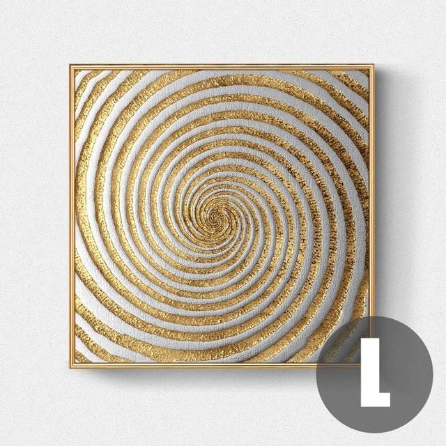 Abstract Gold Black White Modern Square Texture Canvas Painting Posters And Prints Home Decor Wall Art Pictures For Living Room