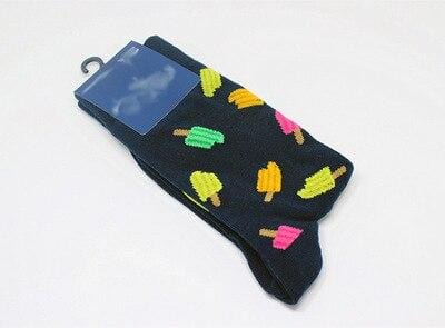 Cartoon Balloon Rockets Poker Knee Socks Woman Lemon Bird Sock Strawberry Goldfish Camera Geometric Pattern Happy Spring Weed