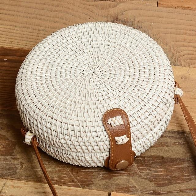 Bali Handmade Braided Bag Messenger Single Shoulder Bag Round Square Bohemia Vacation Beach Bag