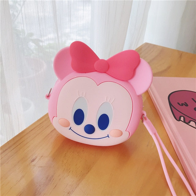 Q UNCLE Cartoon Coin Purse Girls Purse Kawaii Mini Wallet Chain Zipper Silicone Headphone Key Storage Bag Mini Crossbody Bag